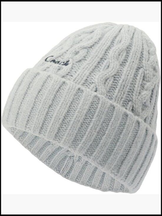 Embroidered Cable Knit Beanie in Supersoft Cashmere and Wool-Blend main image 4